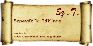 Szpevák Tünde névjegykártya